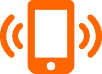 Oranje icoon van een smartphone