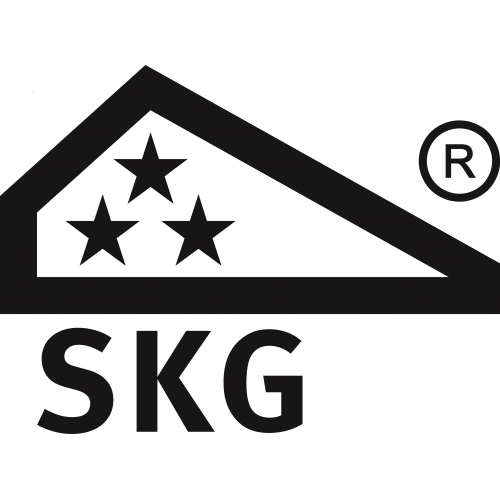 Zwart Stichting Keurmerk Gevelbouw logo met drie sterren